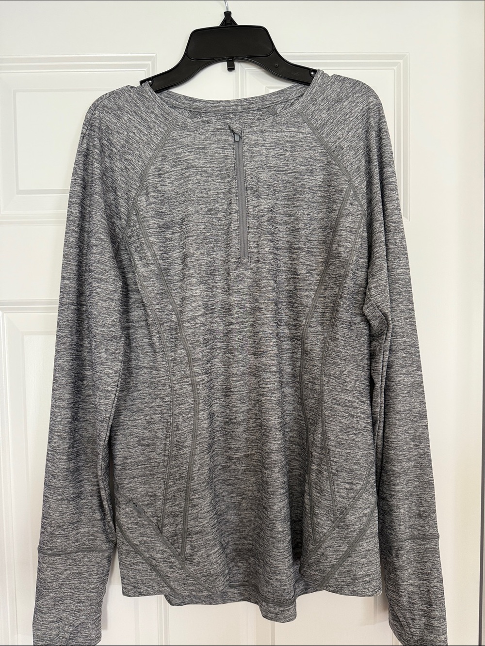 Athleta Gray Heather Quarter-Zip Rash Guard